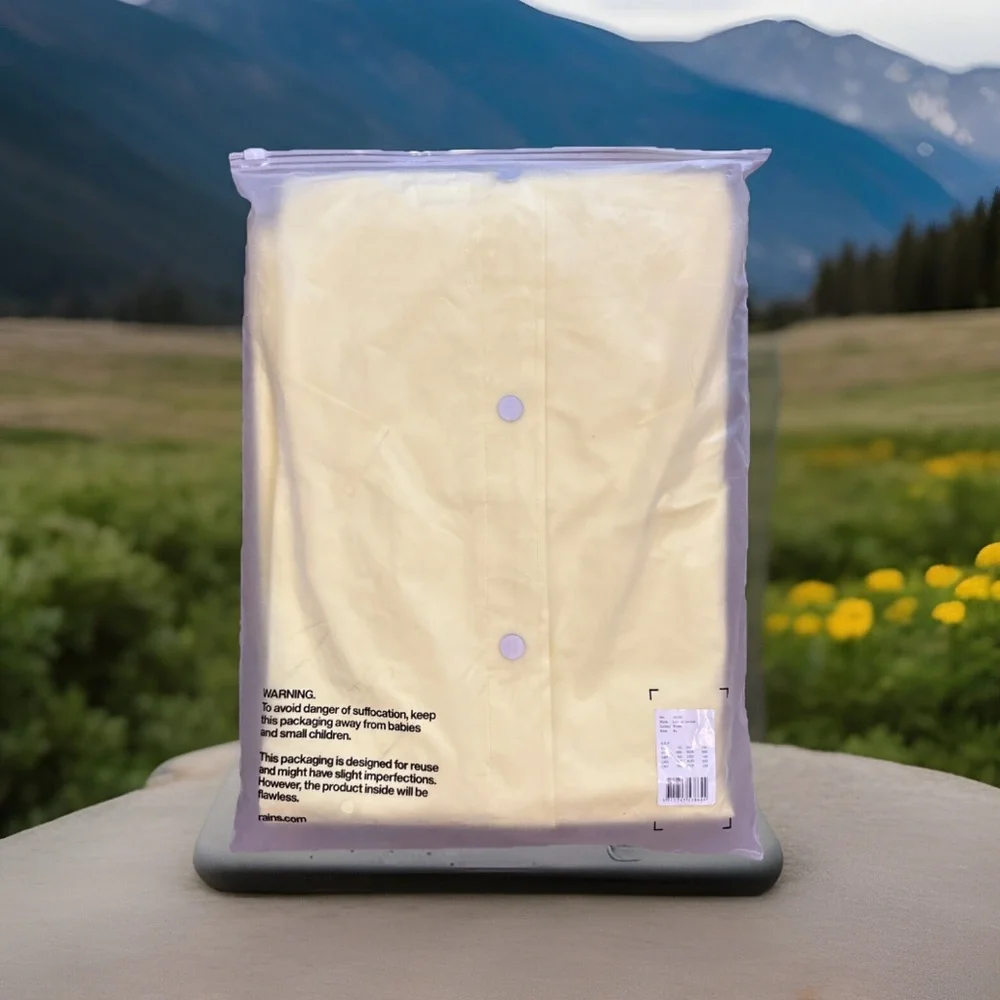 NWT RAINS Longer Jacket Raincoat XL Straw Yellow (Unisex) Waterproof MSRP $140 - Picture 6 of 6